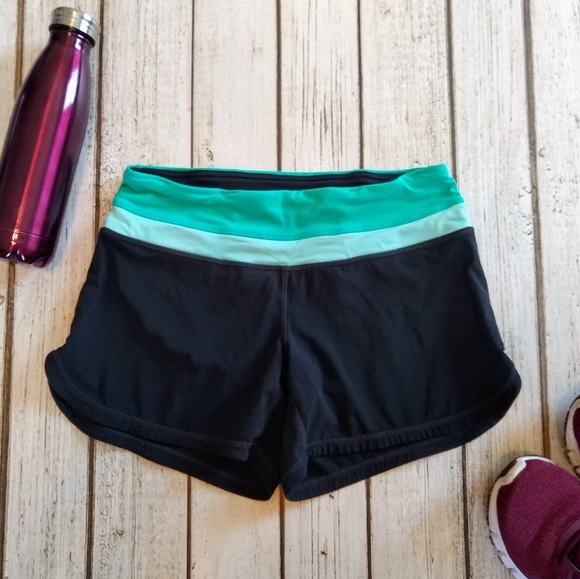 lululemon athletica Pants - Lululemon Black Shorts with Seafoam waist.